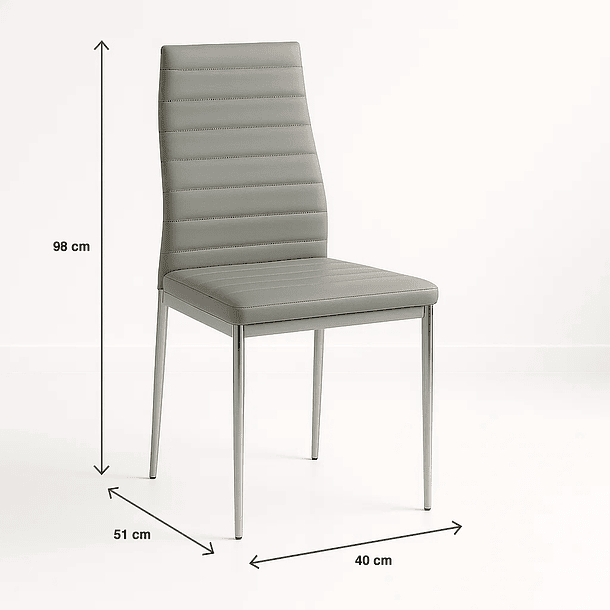 Silla Dining Liana con patas cromadas - Gris 7
