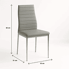 Silla Dining Liana con patas cromadas - Gris 8
