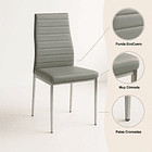 Silla Dining Liana con patas cromadas - Gris 9