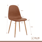 Comedor redondo de vidrio Cross 120cm + 5 Silla Spoon Ecocuero Vintage - Café 6