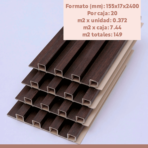 Revestimiento Siding WPC interior color Chocolate 7