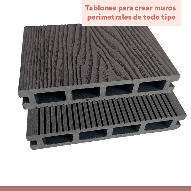 Muro Separador Divisor WPC Color Gris Oscuro 6