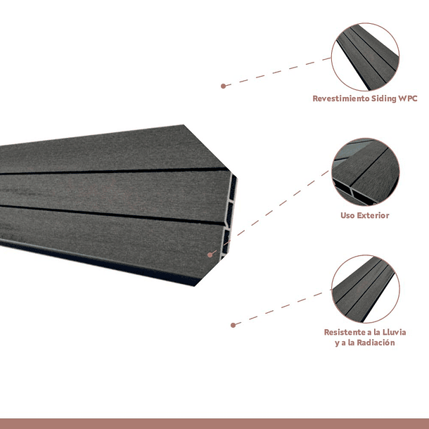 Revestimiento Siding WPC exterior Color Gris Azulado 6