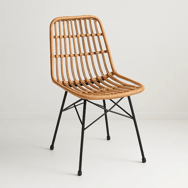 Silla de Comedor Terraza Rattan Grecia Color Madera 2