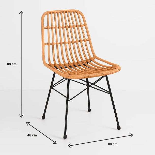 Silla de Comedor Terraza Rattan Grecia Color Madera 8