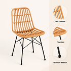 Silla de Comedor Terraza Rattan Grecia Color Madera 10