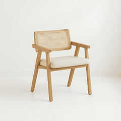 Sitial Acolchado Chandigarh Butaca Rattan - Madera