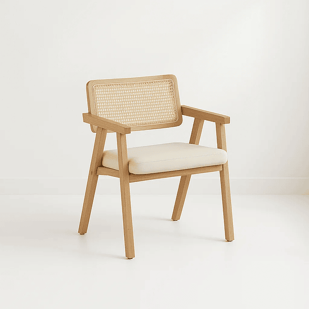 Sitial Acolchado Chandigarh Butaca Rattan - Madera 2