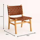 Silla de Comedor Danesa Austral enrejada Madera y Cuero - Café 8