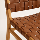 Silla de Comedor Danesa Austral enrejada Madera y Cuero - Café 11