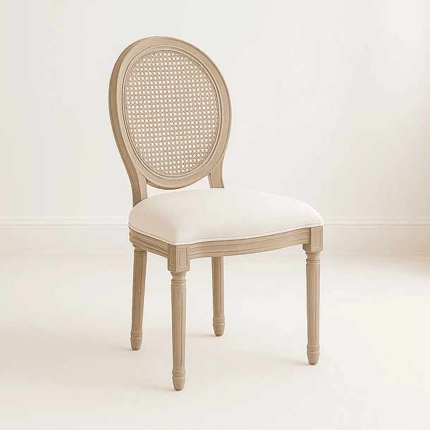 Silla de Comedor Madera Acolchada Luis XV 1