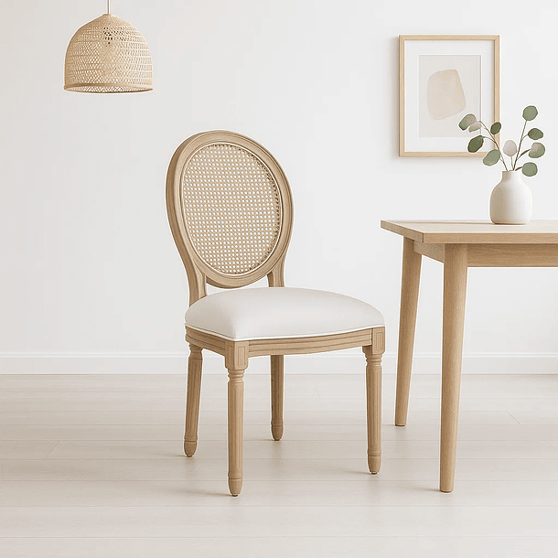 Silla de Comedor Madera Acolchada Luis XV 3