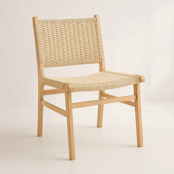 Silla de Comedor Danesa Elisa Wegner Madera con hilo de cuerda - Natural 1