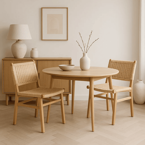 Silla de Comedor Danesa Elisa Wegner Madera con hilo de cuerda - Natural 3