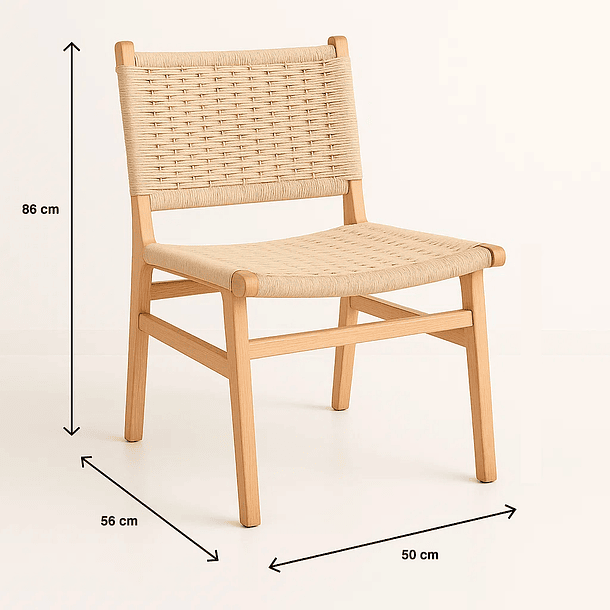 Silla de Comedor Danesa Elisa Wegner Madera con hilo de cuerda - Natural 4