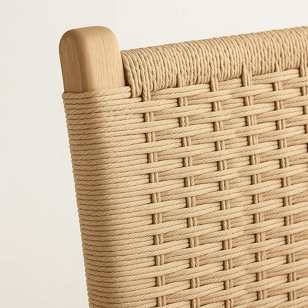 Silla de Comedor Danesa Elisa Wegner Madera con hilo de cuerda - Natural 6