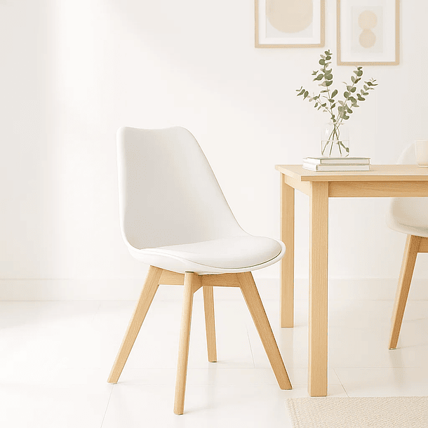 Silla Tulip Acolchada - Blanca 3