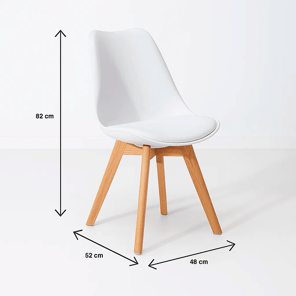 Silla Tulip Acolchada - Blanca 6