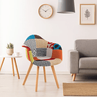 Butaca Sitial Patchwork Acolchado Wood - Naranjo 4