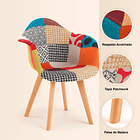 Butaca Sitial Patchwork Acolchado Wood - Naranjo 9