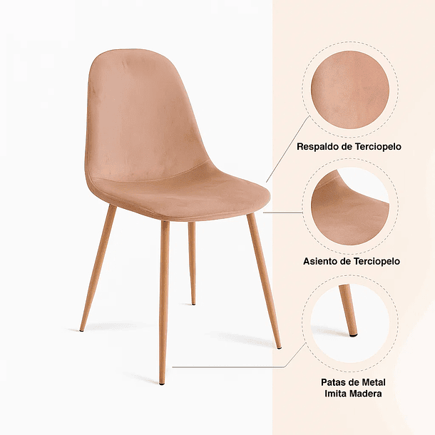 Silla Spoon Velvet - Beige 8