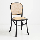 Silla de Comedor Hoffman o Lombardia Madera Rattan - Negra 1