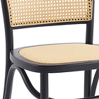 Silla de Comedor Hoffman o Lombardia Madera Rattan - Negra 10