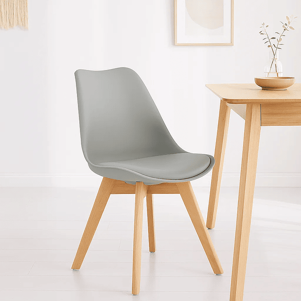 Silla Tulip Acolchada - Gris 3