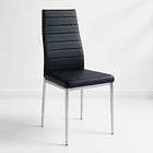 Silla Dining Acolchada Liana con patas cromadas - Negra 1