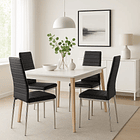 Silla Dining Acolchada Liana con patas cromadas - Negra 4