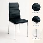 Silla Dining Acolchada Liana con patas cromadas - Negra 8
