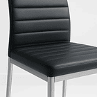 Silla Dining Acolchada Liana con patas cromadas - Negra 11