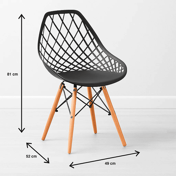 Silla Eames Enrejada Mesh - Negra 7