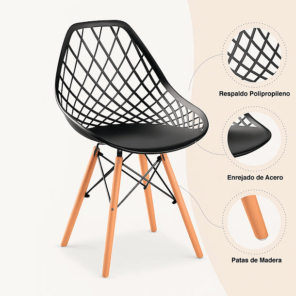 Silla Eames Enrejada Mesh - Negra 8