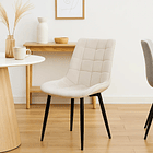 Silla de Comedor Macron Acolchada Terciopelo - Beige 4