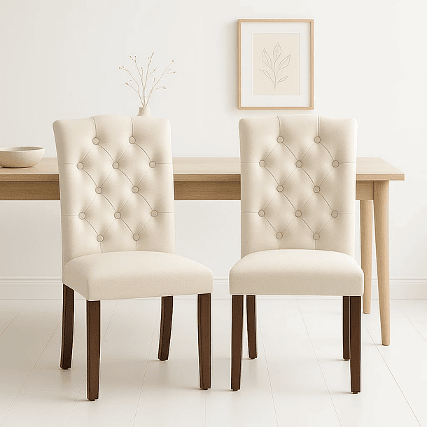 Pack de 2 Sillas de Comedor Acolchada Madera Elegance 3