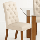 Comedor Mesa de Vidrio Quadra 120x80 + 6 Silla de Acolchada Madera Elegance 8