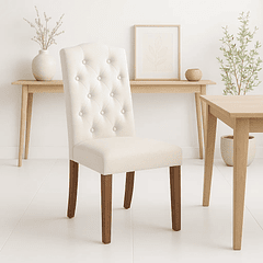 Silla de Comedor Acolchada Madera Elegance