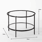 Mesa de Centro Orbe con Vidrio y Metal Negro 4