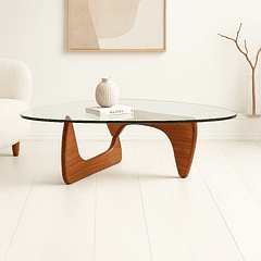 Mesa de Centro Ola con Madera y Vidrio