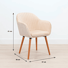 Pack de 4 Butacas Sitial Poltrona Diamante Terciopelo Acolchado - Beige 4