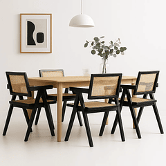 Pack de 4 sillas Chandigarh de madera - Negras