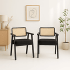 Pack de 2 Sitiales Acolchado Chandigarh Butaca Rattan - Negro 3