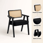 Pack de 2 Sitiales Acolchado Chandigarh Butaca Rattan - Negro 4