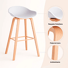 Pack de 2 Taburetes Piso Bar Nordic - Blanco 5