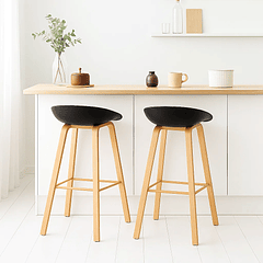 Pack de 2 Taburetes Piso Bar Nordic - Negro
