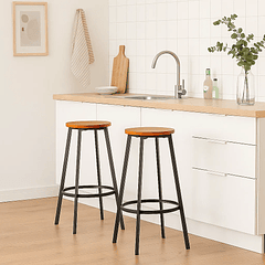 Pack de 2 Pisos taburete de bar elipse industrial