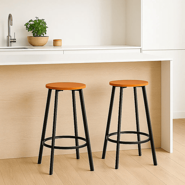Pack de 2 Pisos taburete de bar elipse industrial 3