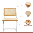 Comedor Mesa redonda de vidrio Cross 120cm + 5 Sillas Breuer madera 3