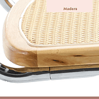 Comedor Mesa redonda de vidrio Cross 120cm + 5 Sillas Breuer madera 7